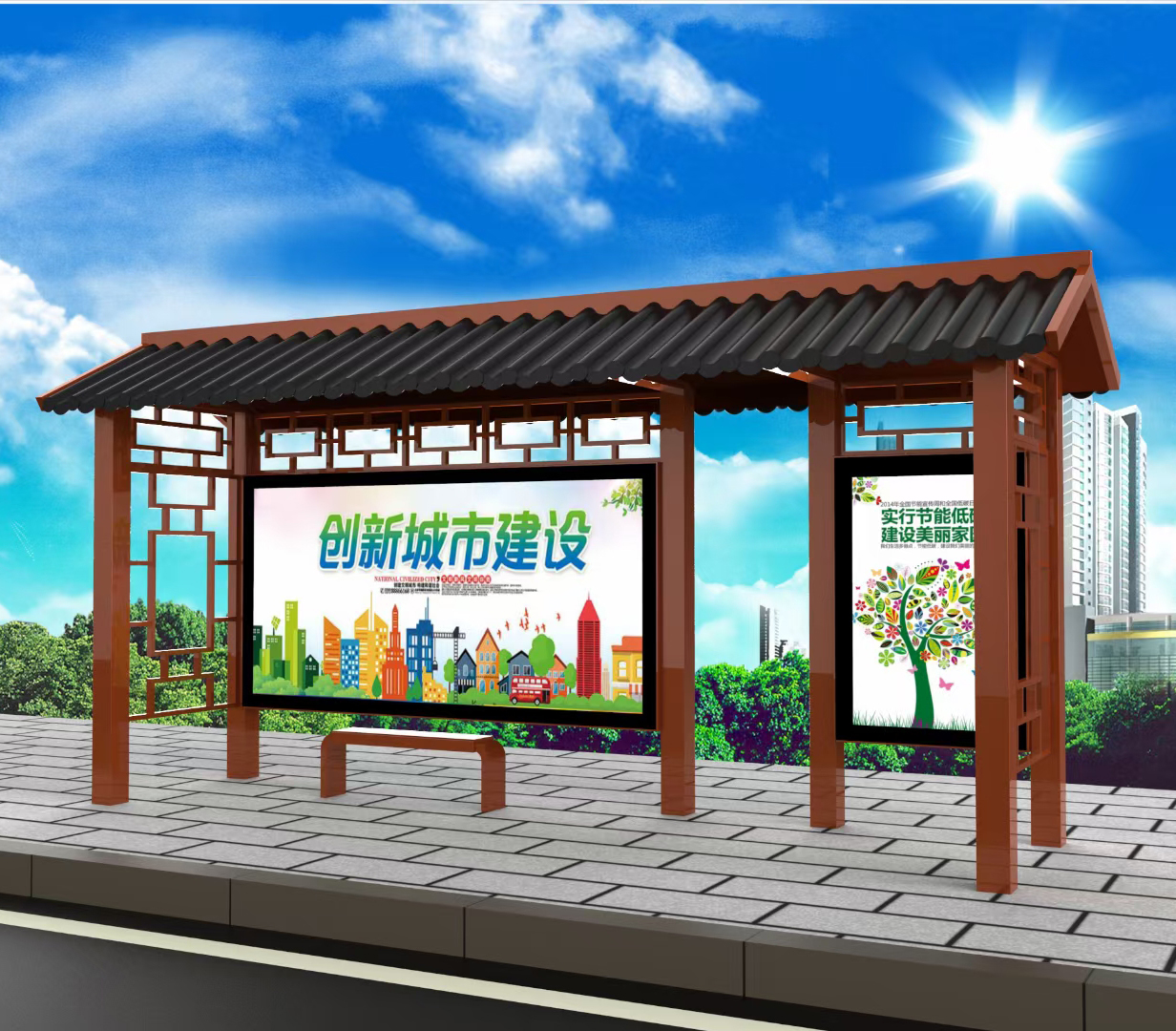 定制仿古公交车候车亭品质过关同城服务商